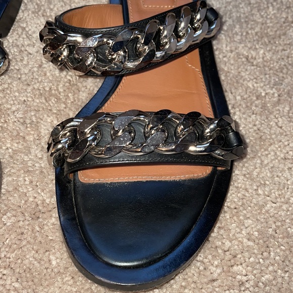 Givenchy Double Chain Leather Sandals - Picture 3 of 6